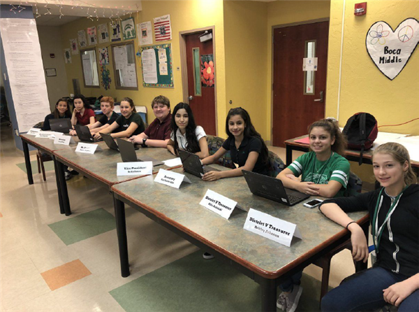 BRMS Students sitting at table